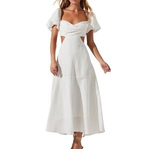 Astr White Midi Dress